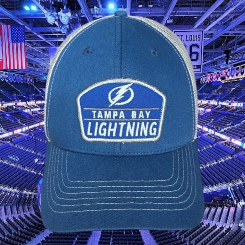 Tampa Bay Lightning NHL Hockey Blue Gray Embroidered Snapback Tucker Hat Cap OS